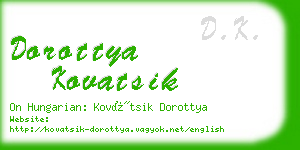 dorottya kovatsik business card